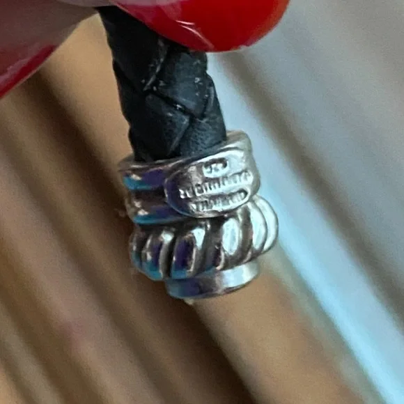 SALE🥂Judith Ripka sterling silver diamonique leather corded necklace/choker - Picture 8 of 10